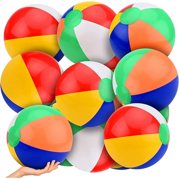 Pelotas de playa, pelotas inflables portátiles para adultos y niños, 12 pelotas de playa inflables de 30 cm, divertidas pelotas de piscina para niños y adultos (30 cm)