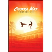 Cobra Kai - Framed TV Poster (Sunset Showdown - Crane - Regular) (Size: 25" x 37") (Red Plastic Frame)