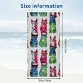 thumbnail image 3 of PHYHOO Colorful Cats Beach Towel, Sand Free Microfiber Beach Blanket, Quick Dry Absorbent Bath Towels for Swimming Pool, Camping, Picnic, Yoga Gym Sports 30x60in, 3 of 8