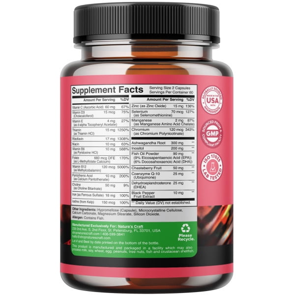 Natures Craft Fertility Supplement for Women with Prenatal Multivitamins, 120 Capsules