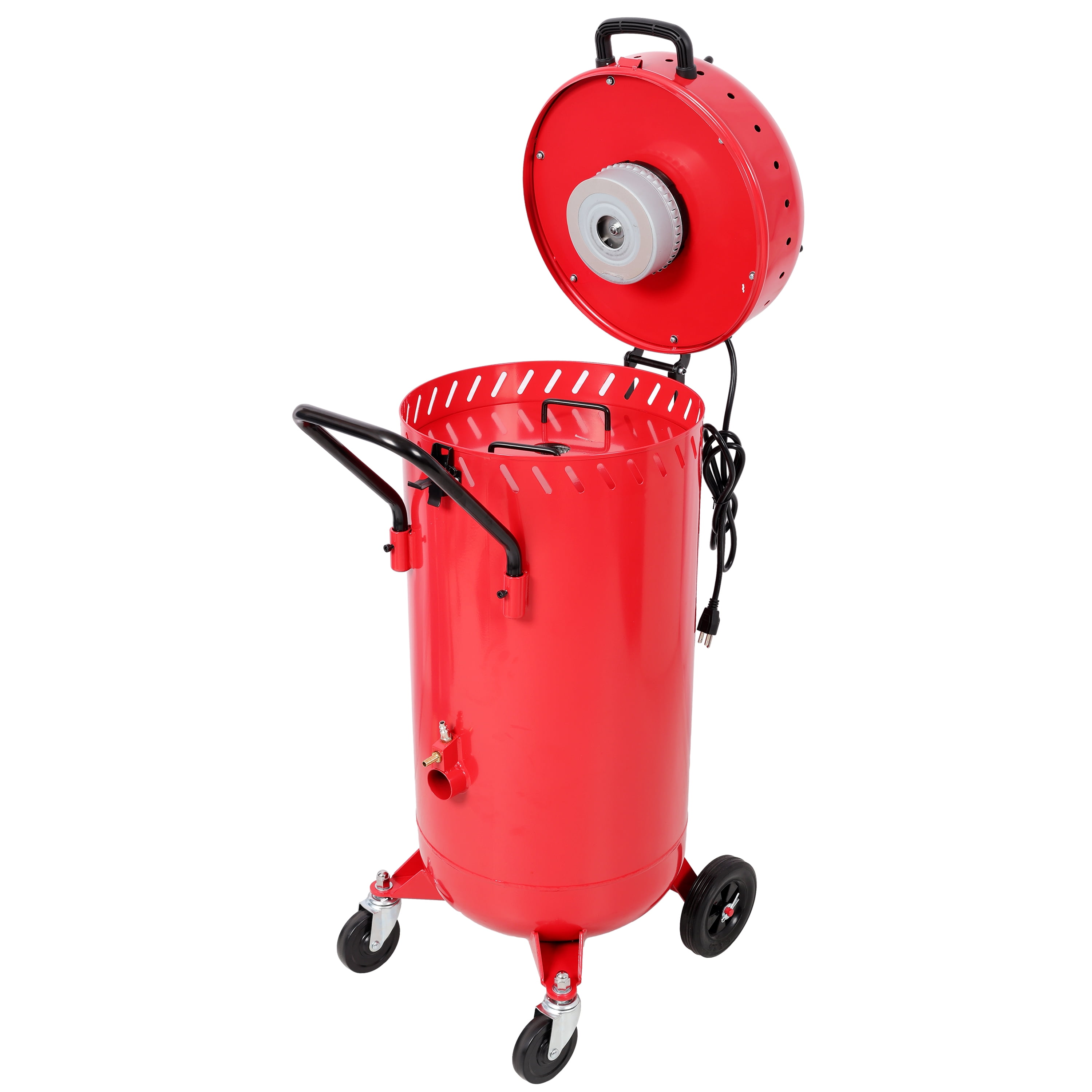 Vacuum Sandblaster with Dust Collection, 1200W Turbine, Dual Sealed Lids, Heavy-Duty Casters