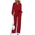 thumbnail image 1 of Conjunto Deportivo PRETTYGARDEN Sudadera con Media Cremallera y Pantalones Palazzo XL, 1 of 7