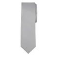 thumbnail image 4 of Jacob Alexander Men's Solid Color Regular Length Neck Tie - Silver, 4 of 8
