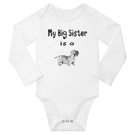 

My Big Sister is a Cesky Terrier Dog Funny Baby Long Sleeve Clothing Bodysuits Boy Girl (White 18-24M)