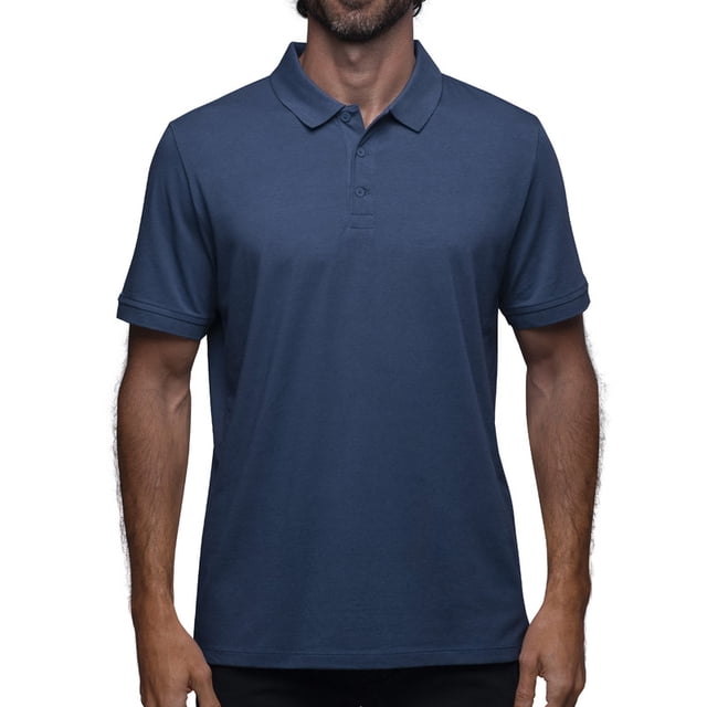 Playera Polo Para Hombre De Algodón Pima y Tela Spandex Unbranded Co Polo Shirt Indigo S
