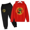 thumbnail image 5 of Sudadera con capucha y pantalones de manga larga con estampado de Cobra Kai para niños, ropa informal de primavera y otoño, 2 piezas, chándal de 3 a 12 años para niñas y niños, 5 of 5