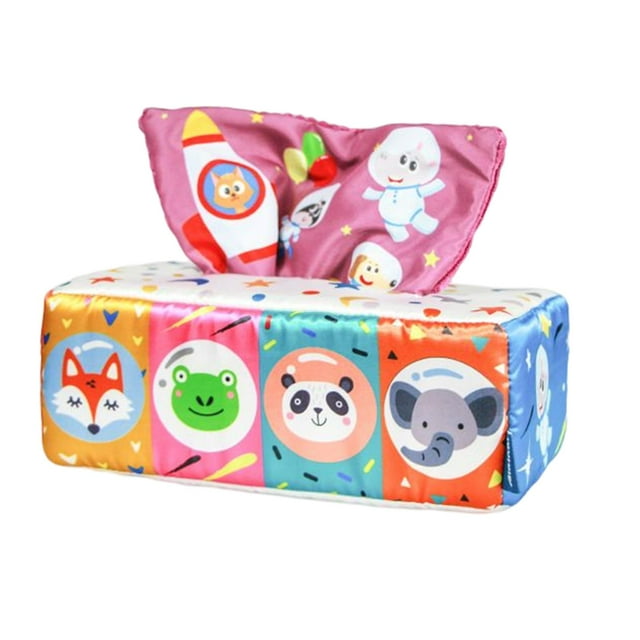 Caja de pañuelos Montessori para bebé, juguetes sensoriales, pañuelos arrugados, juguetes de aprendizaje temprano Tipo de espacio