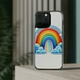thumbnail image 3 of DistinctInk Hybrid (Acrylic / TPU) Clear Slim Fit Case for Apple iPhone 15 Pro (6.1" Screen) - "Whimsical Rainbow: Colors Dancing in Sky", 3 of 8