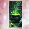 thumbnail image 3 of Green Smoke Halloween Cauldron Banner Spooky Spider Potion for Halloween Party Haunted House Decoration, 3 of 9