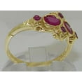 thumbnail image 4 of British Made 14k Yellow Gold Natural Ruby Womens Band Ring - Size 5, 4 of 6
