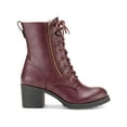 thumbnail image 2 of SUN STONE Womens Burgundy Slip Resistant Lace Sloanie Round Toe Block Heel Hiking Boots 10 M, 2 of 5