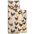 thumbnail image 2 of Rooster and Chick Cream Pattern Teens Toddler Nap Mat with Pillow, Sleeping Mat Bag for Preschool Daycare 59"x22", 2 of 6
