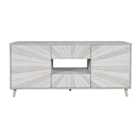 Jofran Reece 70" Mid-Century Modern Starburst TV Stand Console Storage Cabinet