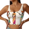 thumbnail image 2 of Picia Black African Woman Sports Bra for Women,Padded Strappy Sports Bras Medium Support Yoga Bra with Removable Cups,Running Yoga Bra-, 2 of 9