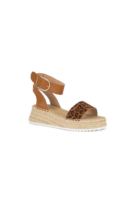 Womens Almond Beach Espadrille Sandals, COCOA, Size 7.0