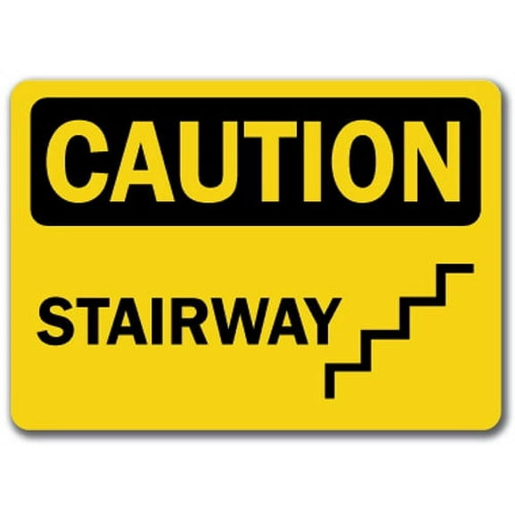 Caution Sign - Stairway (with graphic) - 10" x 14" OSHA Safety Sign