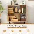 thumbnail image 6 of Gymax 2PCS 4 Cubby Open Bookcase 3-Tier Freestanding Bookshelf w/ Detachable Metal Legs Natural, 6 of 10