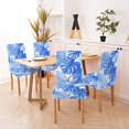 thumbnail image 5 of Summer Chair Slipcover Set of 4 Topical Palm Leaves on Pattern for Fabric Summer Stretch Removable Washable Slipcovers for Home or Party, 5 of 6
