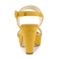 thumbnail image 3 of Sandalias Talón Abierto Plataforma Talón Grueso Para Mujeres Amarillo 38, 3 of 6