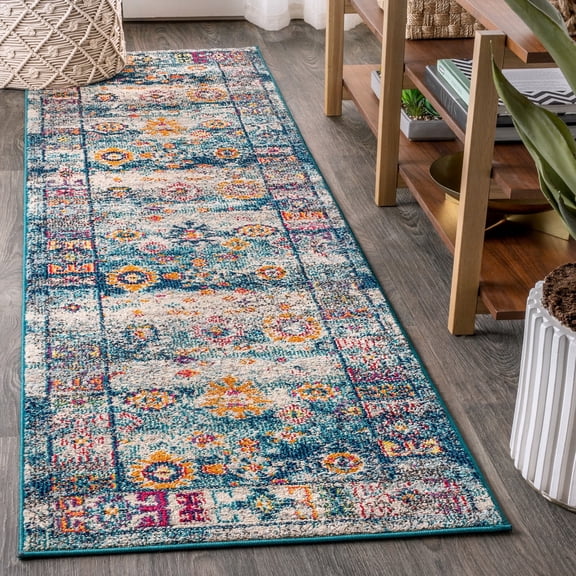 JONATHAN Y BOHEMIAN FLAIR 2 x 8 Runner Rug, Vintage Medallion - Navy/Cream, BMF103B-28