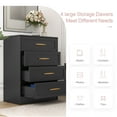 thumbnail image 4 of Tolead 4 Drawer Dresser, Black Chest with Gold Handle, Adults, 4 of 7