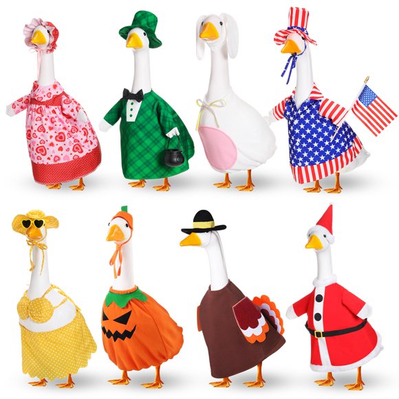 Porch Goose Outfits FuWeave 8 Set Holiday para ganso de 58 cm