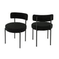 thumbnail image 4 of Boucle Upholstered Metal Side Chair, Dinning Chair Set of 6, Black, 4 of 7