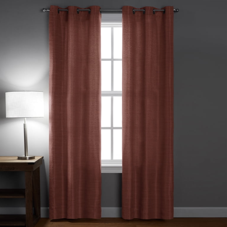 Mainstays 100% Blackout Curtains, 38"W x 84"L, Terracotta photo 6