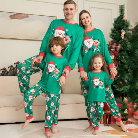 

Popvcly Holiday Christmas Pajamas Family Matching Pjs Set Xmas Jammies Parent-child Set for Women Men Kids Family Festive Sleepwear