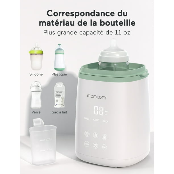 Chauffe-biberon MomCozy pour le lait maternel, bain d'eau chaude  sécuritaire, convient à la plupart des biberons