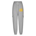 thumbnail image 3 of Fartey Women's Cargo Sweatpants Fall Winter Drawstring Elastic High Waist Pants Halloween Jogging Pants Cute Pumpkin Print Sweatpants with Pockets Gray S, 3 of 3