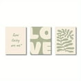 thumbnail image 3 of 3pcs Sage Green Plant and Love Quotes Wall Art Set, Minimalist Print Decor, Modern Bedroom Prints, Neutral Bohemian Home Decoration Gift Posters, 2D Flat, Perfect for Room Decor, 3 of 4