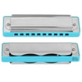 thumbnail image 3 of 10‑Hole Harmonica Blues Bb Key Harp Wind Musical Instrument Beginner Practice AM‑20DBlue, 3 of 4