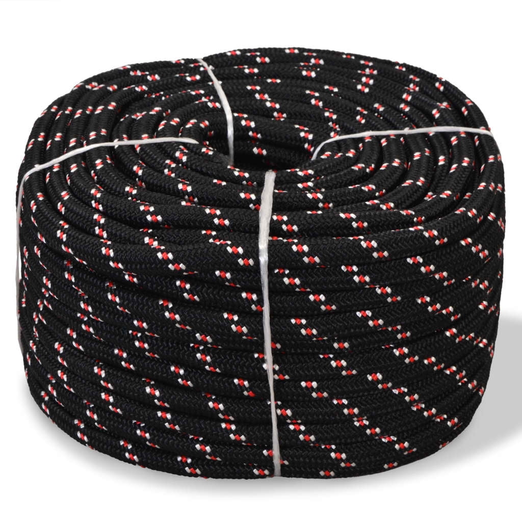 vidaXL Corde Marine Polypropylène 8 mm 100 m Noir