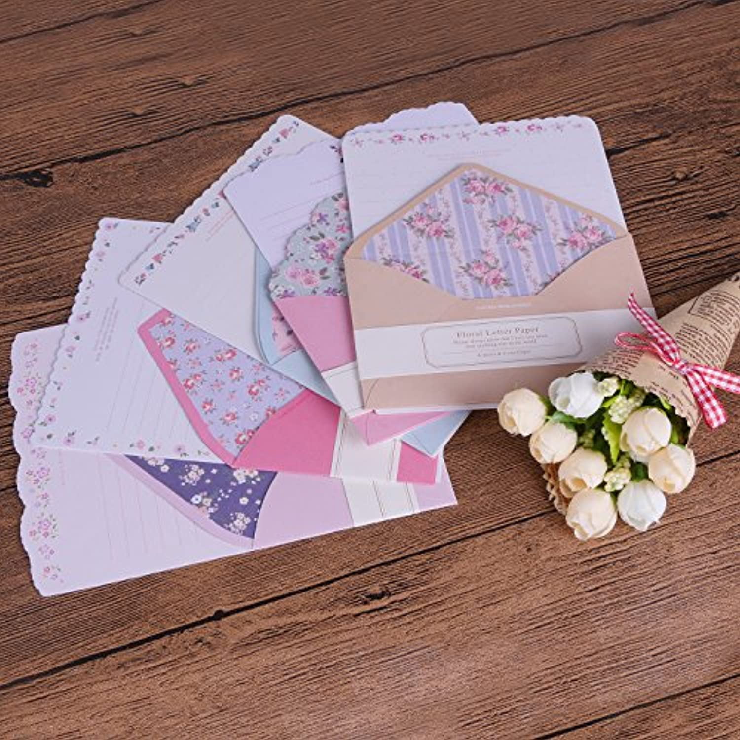 DxJ 32 Cute Lovely Kawaii Special Design Writing Stationery Paper with 16 Navy Style Envelopes,Stationary Paper and Envelopes Set