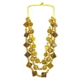 thumbnail image 1 of Women Retro Bohemia Style Necklace Coconut Shell Hand-knitted Wooden Beads Beach Fashion Jewelry Pendant Charm for Ladies and Girls (Yellow), 1 of 3
