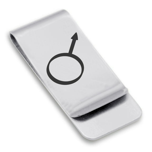 Stainless Steel Iron Alchemy Symbol Classic Slim Money Clip Credit Card Holder