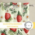 thumbnail image 6 of Red Strawberry Kitchen Curtains Window Panels, Summer Fruits Farmhouse Leaves Flower Pastoral Insulated Window Treatment Curtain, Grommet Curtains for Bedroom/Living Room/Bathroom, 2 Piece 42"Wx63"L, 6 of 8
