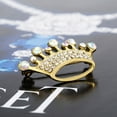 thumbnail image 3 of LABSERRON Rhinestone Brooch Pin 1Pack for Women Golden Crown Style Wedding Party, 3 of 8
