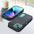 thumbnail image 6 of SaniMore for iPhone 14 Plus 6.7" 2022 Hybird Case, Rugged PC Back Shockproof TPU Shell Metal Hidden Kicksatnd Drop Resistant Anti-slip Heavy Duty Protective Case for iPhone 14 Plus 6.7", Navy/Green, 6 of 8