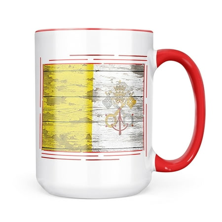 

Neonblond Flag on Wood Vatican City Mug gift for Coffee Tea lovers