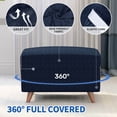 thumbnail image 6 of Elastic Ottoman Slipcover, Stretchable Furniture Protector With Non-Slip Design For Square Footstool Pouf, Jacquard Washable Cover Fits 18 To 24 Inch, Home Decor & Easy Care, 6 of 7
