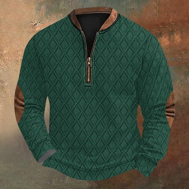 Blusas y camisas de manga larga con cuello redondo Sudadera con capucha de cuello redondo para hombre Jersey estampado Blusa de poliéster de manga larga para hombre