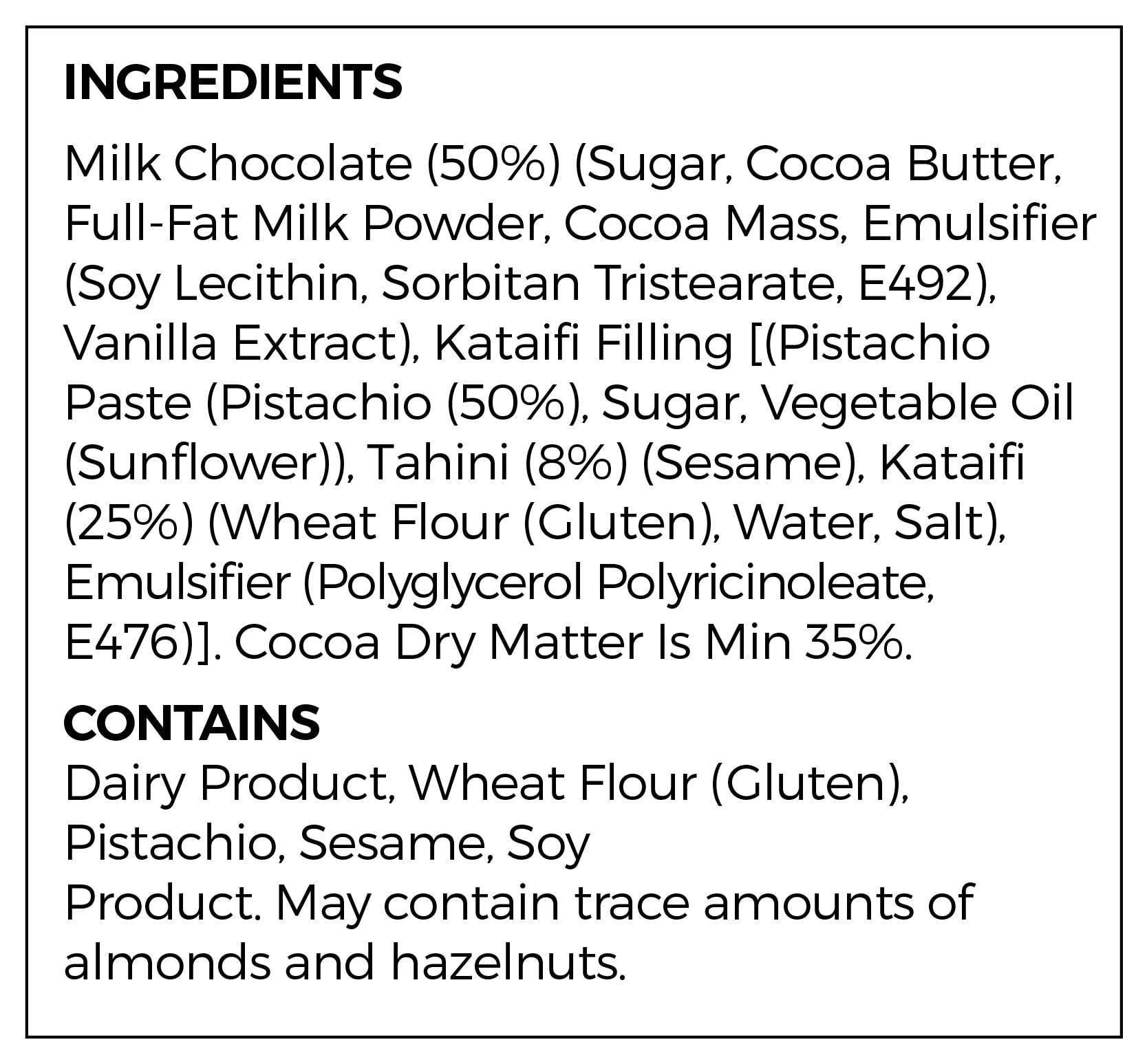 Moda Dubai Belgian Chocolate Bar Tahini, 7oz (200g)