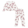 thumbnail image 5 of FOR U DESIGNS Heart Axolotl Pajamas Sets for Women 2 Piece Nightwear Long Sleeve Crew Neck Tops and Pants with Drawstring for Size S Women Sleepwear Jogger Loungewear, 5 of 6