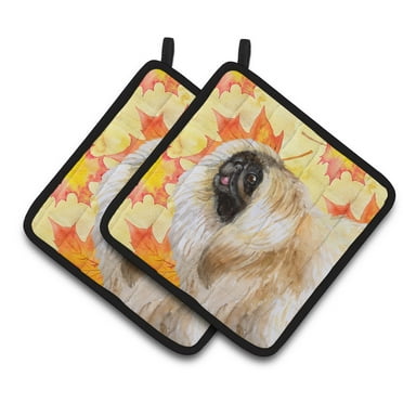 Caroline's Treasures Pekingese Fall Pair of Pot Holders