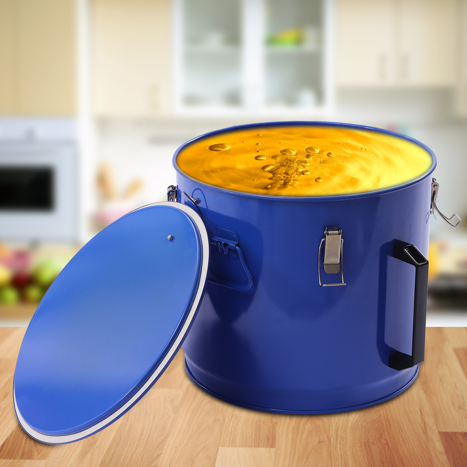 Loyalheartdy 8/10 Gal Oil Bucket, Steel Fryer Grease Bucket Oil