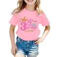thumbnail image 2 of Girls Birthday Shirt 1st 3rd 5th Girls B-Day Outfits Theme Short Sleeve T-Shirt Color Pink2 Size 3-4 Years, 2 of 4
