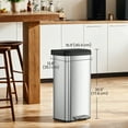 thumbnail image 5 of LEDREM 18 Gallon Stainless Steel Kitchen Trash Can , Stay-Open Lid with Step Pedal & Odor Filter , Large Capacity Bin ,Silver and Black, 5 of 5