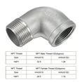 thumbnail image 4 of Uxcell 1 NPT Male to Female Thread Elbow Pipe Fitting 304 Stainless Steel, 4 of 5